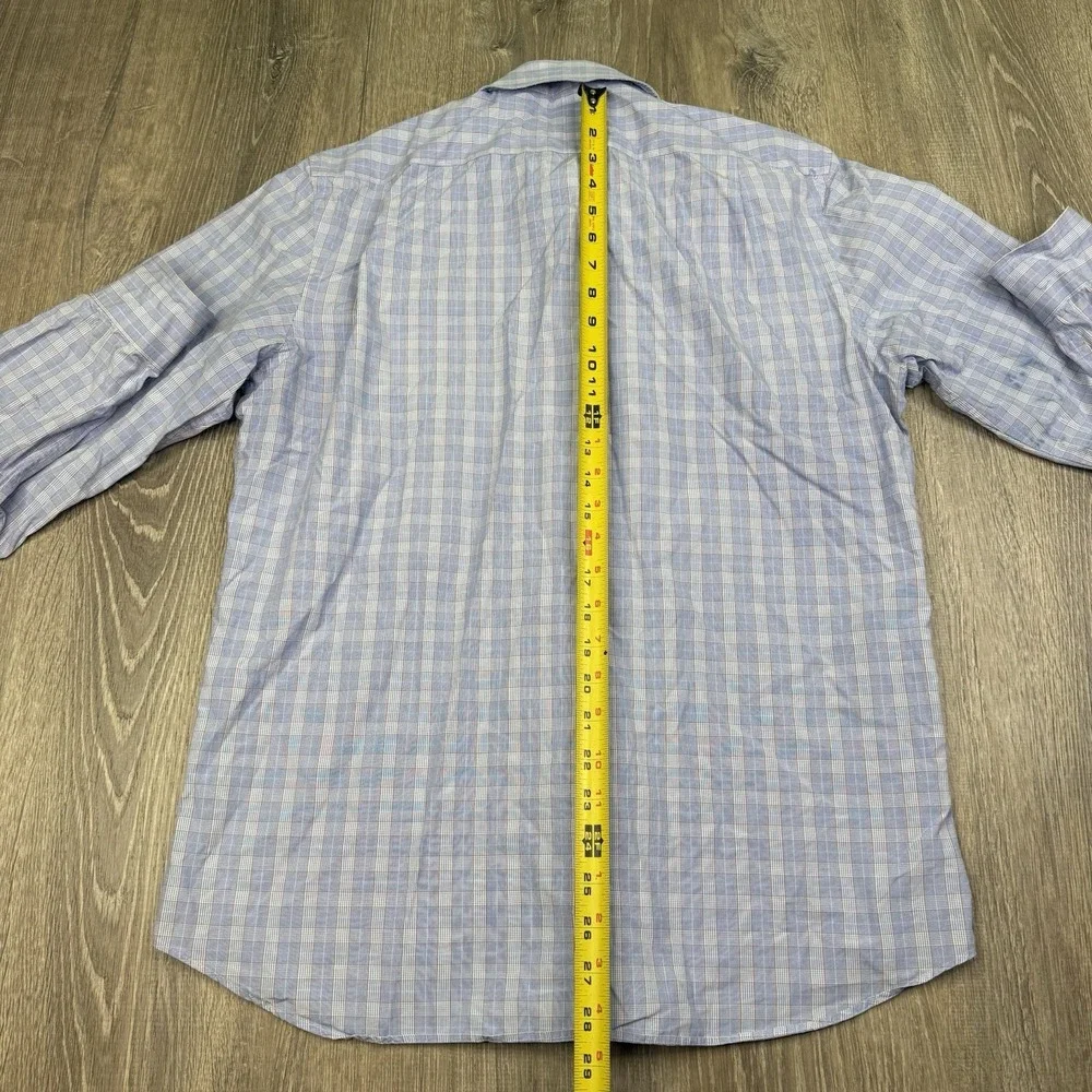 Todd Snyder Dress Shirt Mens Size 16 36/37 Plaid Cotton Spread Collar Business